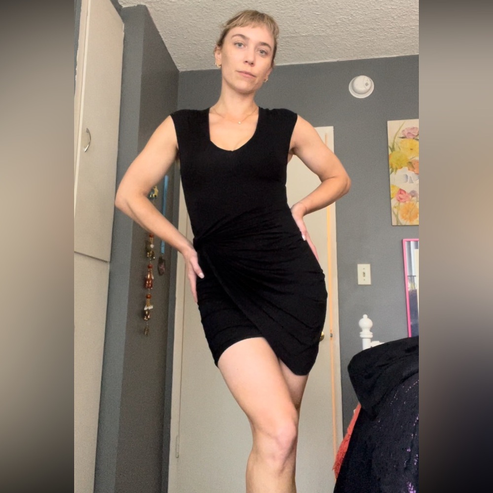 Helmut Lang ruched little black dress